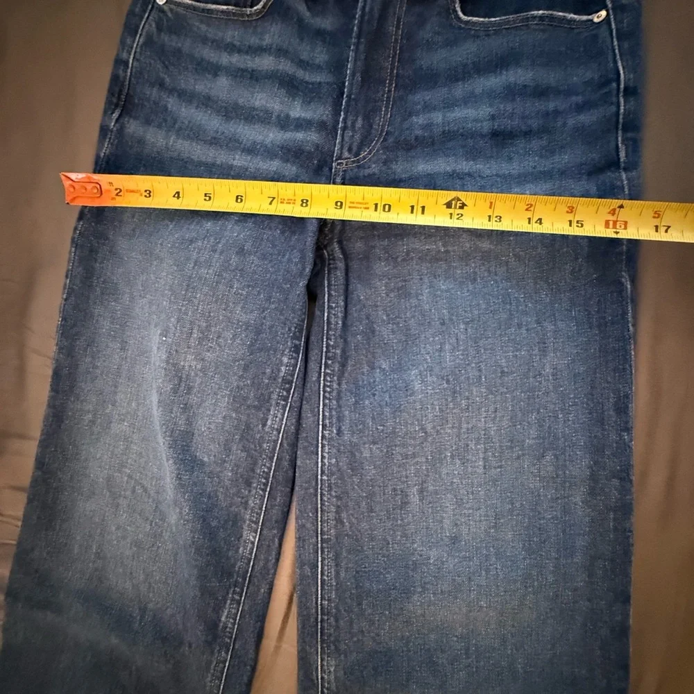 PAIGE Dark Blue High-Rise Wide Leg Jeans Sasha Glorious - Picture 7 of 10